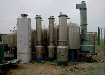 出售二手雙效 三效降膜蒸發器 發酵罐等化工設備